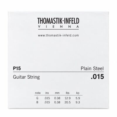 Thomastik P15 Plain Steel Brass Plated Jazz Swing Elektro Gitar Tek Tel - Thomastik