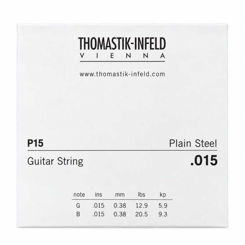 Thomastik P15 Plain Steel Brass Plated Jazz Swing Elektro Gitar Tek Tel - 1