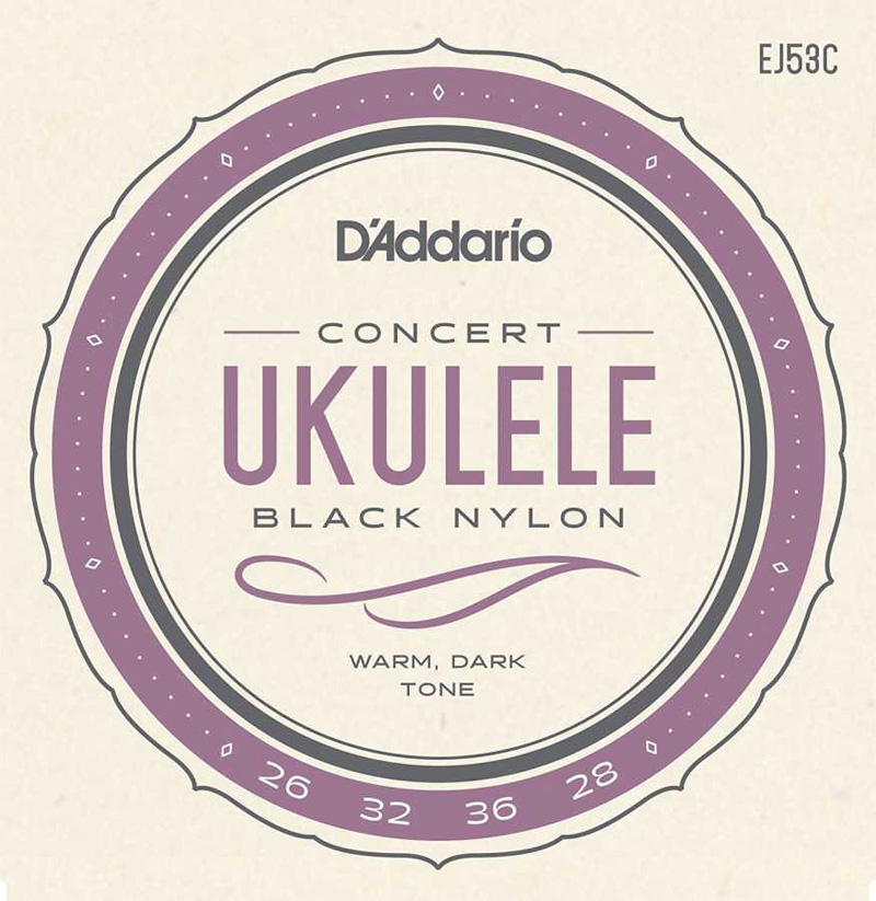 UKULELE TEL SETİ, HAWAIAN / CONCERT, BLACK NYLON, - 1