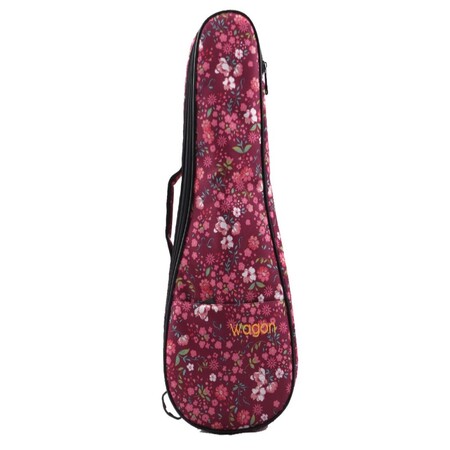 Wagon - Wagon Tenor Çiçekli Hippi Kalın Ukulele Taşıma Çantası-Gigbag