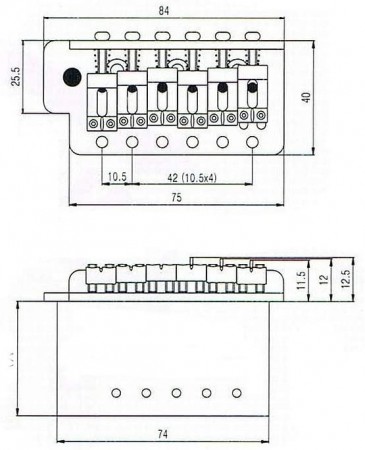 Wilkinson WOV04 Standard 6 Vidalı Tremolo Chrome - Thumbnail