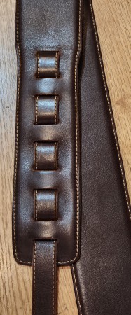 Özel Yapım Kahverengi Deri Gitar Askısı - Woody